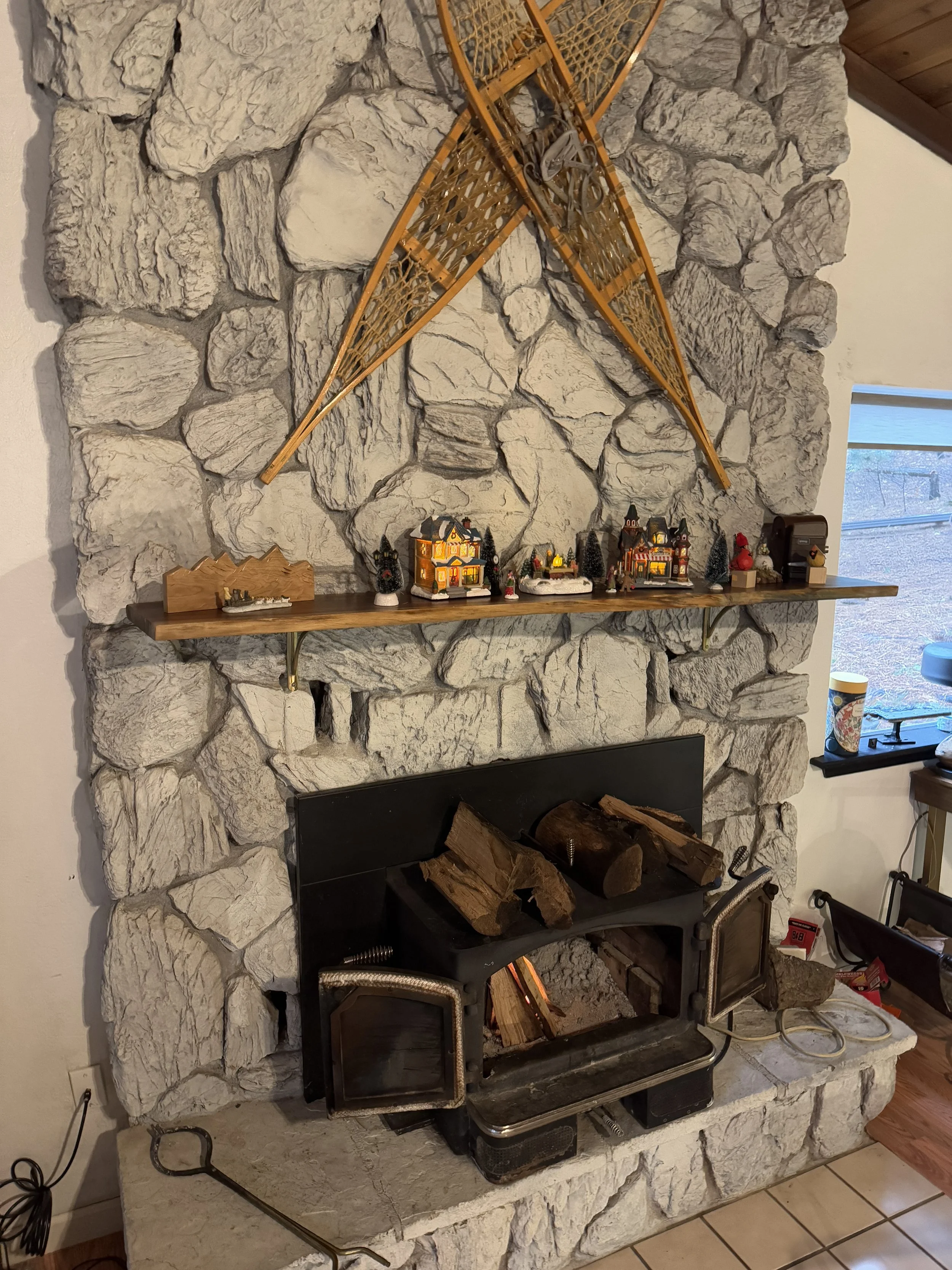 Walnut Fireplace Mantlepiece detail