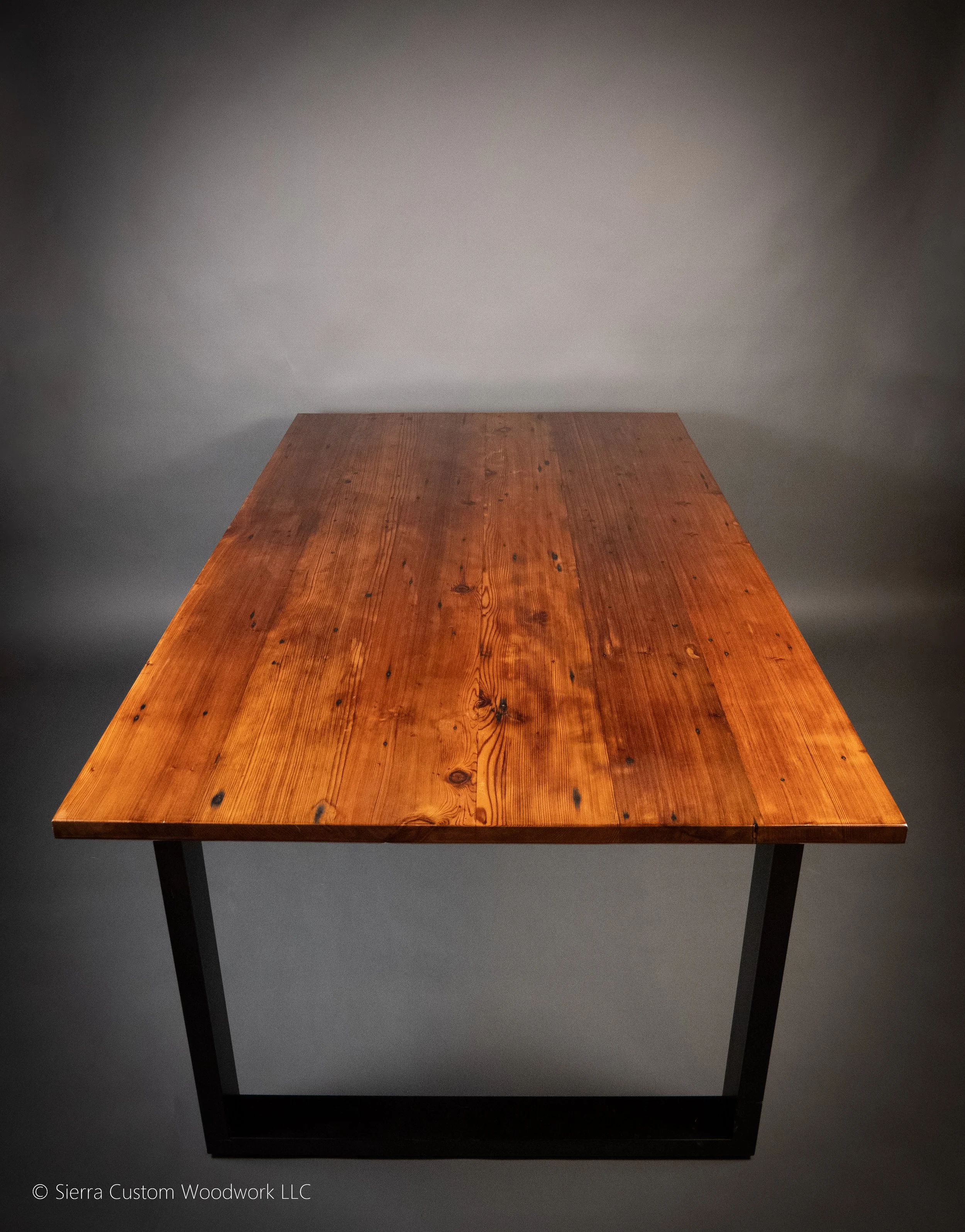 Reclaimed Redwood Dining Table detail